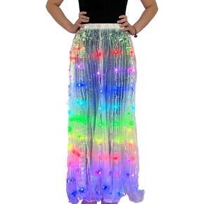 LED Belly Dance Light Up Skirt Glow Angel Dancing Skirts Party Club Wear