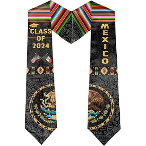 Mexican Graduation Stole,Mexican Sash for Graduation 2025,American Mexico Flag Graduation Stole,Graduation Gift