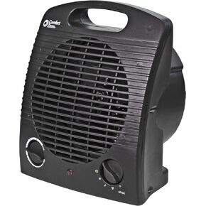 Comfort Zone Indoor Space Heater, Portable, Fan Forced, Electric, Adjustable Thermostat, Overheat Sensor, Safety Tip-Over Switch, & Stay Cool Housing, Ideal for Home, Bedroom, Office, 1,500W, CZ35EBK