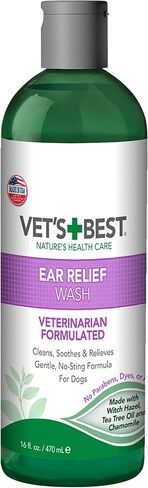 Vet's Best Dog Ear Cleaner Kit - Multi-Symptom Ear Relief - Wash & Dry Treatment - Alcohol-free in Kuwait
