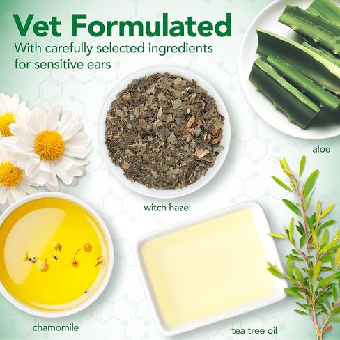 Vet's Best Dog Ear Cleaner Kit - Multi-Symptom Ear Relief - Wash & Dry Treatment - Alcohol-free in Kuwait
