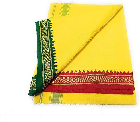 Kolakeer™ Men's Cotton Color Dhoti - 1.8 Mtrs South Indian Thalapathy Style Single Layer Dhoti Veshti Mundu in Saudi Arabia