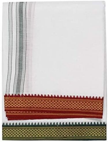 Kolakeer™ Men's Cotton Color Dhoti - 1.8 Mtrs South Indian Thalapathy Style Single Layer Dhoti Veshti Mundu in Saudi Arabia