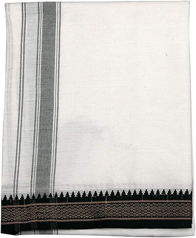 Kolakeer™ Men's Cotton Color Dhoti - 1.8 Mtrs South Indian Thalapathy Style Single Layer Dhoti Veshti Mundu in Saudi Arabia