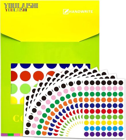 3500 PCS Color Coding Labels 3/4 Inch Colored Dot Stickers for Toddlers Office Student Classroom Home 10 Colors Round Stickers, 70 Labels/Sheet in Saudi Arabia
