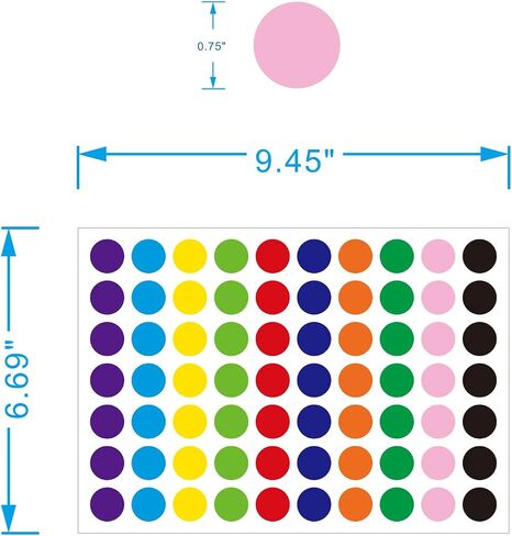 3500 PCS Color Coding Labels 3/4 Inch Colored Dot Stickers for Toddlers Office Student Classroom Home 10 Colors Round Stickers, 70 Labels/Sheet in Saudi Arabia