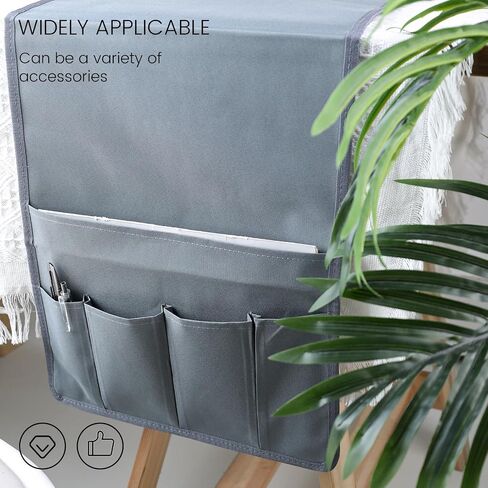MCPINKY Sofa Armrest Organize, Gray Bedside Caddy Organizer with 5 Pockets Non-slip Remote Control Holder for Remote Control Magazine Phone in Saudi Arabia