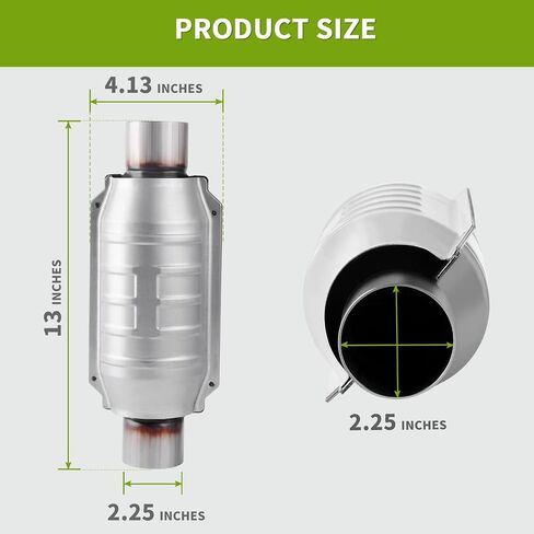 AUTOSAVER88 ATCC0017 2.25" Inlet/Outlet Universal Catalytic Converter with Heat Shield (EPA Compliant) in Saudi Arabia