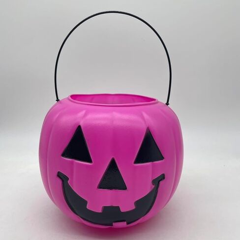 Halloween Pumpkin Jack O Lantern Candy Bucket (Pink) in Saudi Arabia