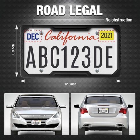 DURATECH Silicone License Plate Frames, Rust Proof Plate Cover for Car, Rattle Proof Plate Protector with Installation Tool Kits, Waterproof License Plate Holder for Extreme Weather (2Pc, Black) in Saudi Arabia