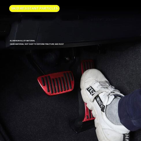 for Toyota RAV4 RAV 4 XA50 2019 2020 2021 Accessories Non-Slip Aluminum Alloy Pedal Cover Automatic Motor No Drill Brake Gas Rest Pedals Accelerator Accessories 3pcs (RED) in Saudi Arabia