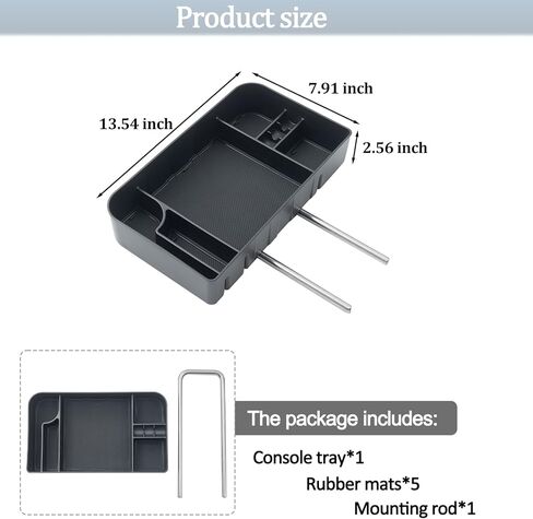 منظم مسند رأس المقعد الأمامي JDMCAR متوافق مع ملحقات 2011-2024 Ford F150 F250 F350 F450 F550 F650، صندوق تخزين حاوية العملات المعدنية مع حصيرة سيليكون غير قابلة للانزلاق - زخرفة سوداء (مقعد القفز فقط) in Kuwait