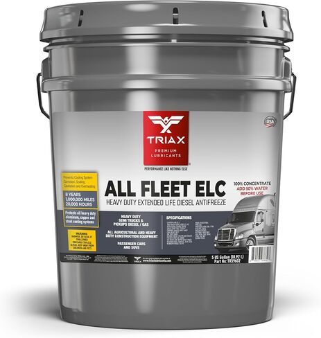 سائل التبريد والتجمد Triax All Fleet ELC، ديزل إكستريم HD NOAT، 1 مليون ميل، 8 سنوات، 20000 ساعة، CAT EC-1، مركز (عبوة 3 جالون) in Saudi Arabia