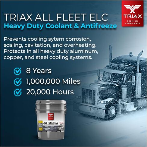 سائل التبريد والتجمد Triax All Fleet ELC، ديزل إكستريم HD NOAT، 1 مليون ميل، 8 سنوات، 20000 ساعة، CAT EC-1، مركز (عبوة 3 جالون) in Saudi Arabia