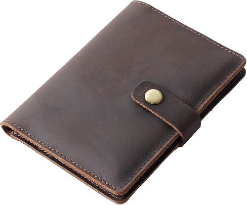 Passport Holder Cover Case Crazy Horse Leather Waterproof Travel Wallet Business Credit Card Vaccine Combo with Slot Accessories Documents Vintage Organizer Protector for Women Men Coffee in Saudi Arabia