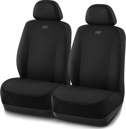 Skechers Car Seat Covers, Premium Breathable Mesh Seat Covers, Car Seat Covers Front Seats Airbag Compatible, Automotive Comfort & Protection for Most Cars, Vans, Trucks, SUVs (Two Front, Black) in Saudi Arabia