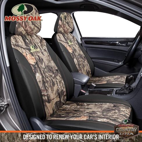 أغطية مقاعد مموهة أمامية من Mossy Oak بظهر منخفض - مصنوعة من نسيج أكسفورد الممتاز المقاوم للتمزق، متوافقة مع الوسادة الهوائية، تناسب معظم مقاعد الدلو - منتج مرخص رسميًا in Saudi Arabia