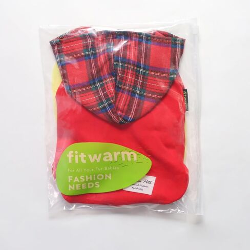 Fitwarm منقوشة ملابس الحيوانات الأليفة للكلاب بلوزات القط البلوز مقنعين قمصان حمراء كبيرة in Kuwait