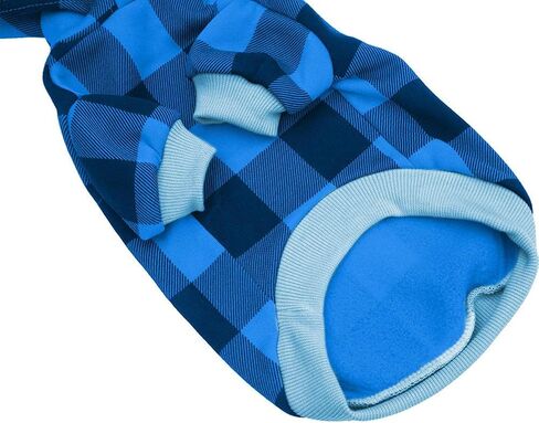 KOOLTAIL Plaid Dog Hoodie Pet Clothes Sweater with Hat and Pocket for Small Medium Large Size Dogs, Soft Winter Warm Dog Cold Weather Coat, Fleece Fall Dog Hooded Sweatshirt for Puppy Cats, Red XL in Kuwait