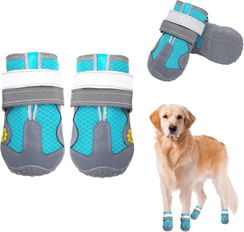 Dog Boots for Large Dogs, Medium Dogs and paw Guards for Snowy Winters, hot Summer Roads, Waterproof Rainy Days, Outdoor Walking, and Non-Slip Indoor Hard Surfaces 4 Pieces in Kuwait