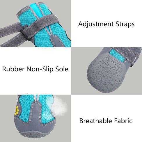 Dog Boots for Large Dogs, Medium Dogs and paw Guards for Snowy Winters, hot Summer Roads, Waterproof Rainy Days, Outdoor Walking, and Non-Slip Indoor Hard Surfaces 4 Pieces in Kuwait