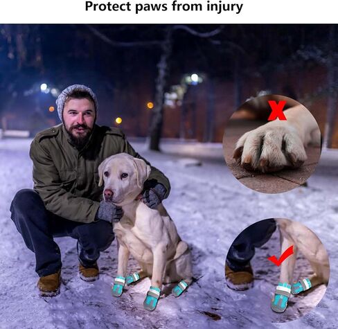 Dog Boots for Large Dogs, Medium Dogs and paw Guards for Snowy Winters, hot Summer Roads, Waterproof Rainy Days, Outdoor Walking, and Non-Slip Indoor Hard Surfaces 4 Pieces in Kuwait