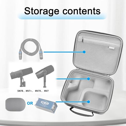 RLSOCO Case for Shure SM7B Dynamic Vocal Microphone & Shure MV7+ / MV7X / MV7 Podcast Dynamic Microphone (Black) in Kuwait