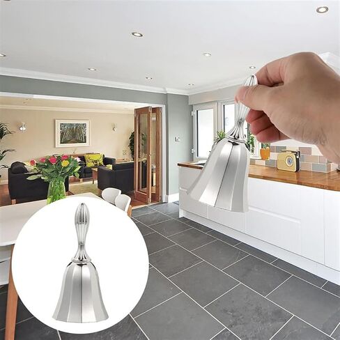 Alnicov Hand Bell,Call Bell Wedding Bell Dinner Bell Classroom Bell -Matte Silver in Saudi Arabia