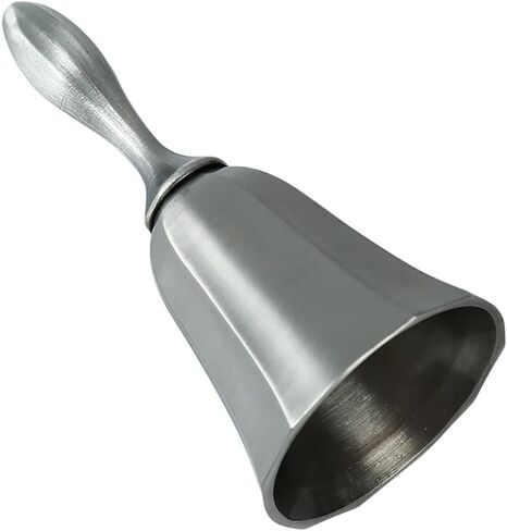 Alnicov Hand Bell,Call Bell Wedding Bell Dinner Bell Classroom Bell -Matte Silver in Saudi Arabia