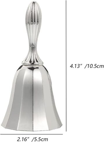 Alnicov Hand Bell,Call Bell Wedding Bell Dinner Bell Classroom Bell -Matte Silver in Saudi Arabia
