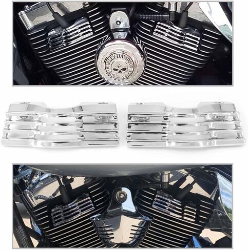 Motorcycle Finned Shape Spark Head Bolt Cover Net for Harley Touring Electra Glides Road Glides Road Kings 1999-2016,Street Glides & Trikes 2009-2016 (Chrome) in Saudi Arabia