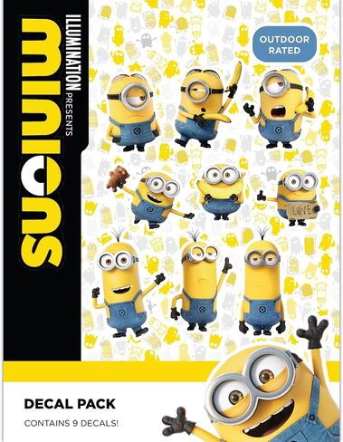 ملصقات سيارات Despicable Me Minions - مجموعة من 9 ملصقات بوب ستيوارت كيفن لشاحنة وزجاجة مياه وخوذة الدراجة والكمبيوتر المحمول ولوح التزلج - ملصقات فينيل مقاومة للماء في الهواء الطلق in Kuwait