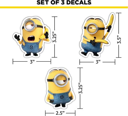 ملصقات سيارات Despicable Me Minions - مجموعة من 9 ملصقات بوب ستيوارت كيفن لشاحنة وزجاجة مياه وخوذة الدراجة والكمبيوتر المحمول ولوح التزلج - ملصقات فينيل مقاومة للماء في الهواء الطلق in Kuwait