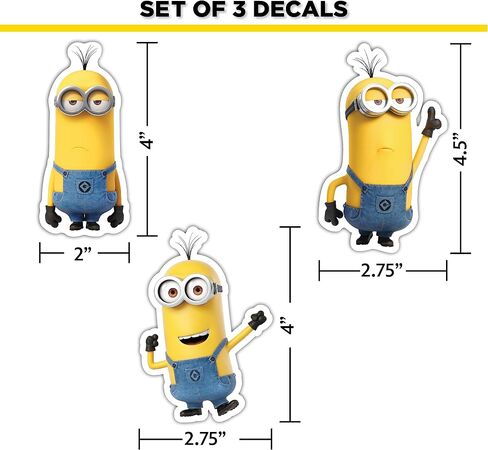 ملصقات سيارات Despicable Me Minions - مجموعة من 9 ملصقات بوب ستيوارت كيفن لشاحنة وزجاجة مياه وخوذة الدراجة والكمبيوتر المحمول ولوح التزلج - ملصقات فينيل مقاومة للماء في الهواء الطلق in Kuwait