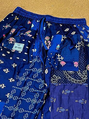 KRAAFTY Patchwork Harem Pants with Side Pocket, Unisex Rayon Hippie Boho Pant, Super Comfy, Elastic Ankles Closure, Festival Clothing, Harem Pant for Yoga, Casual Wear, Plus Pink in Kuwait