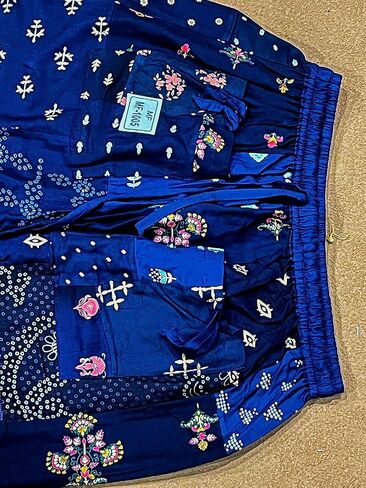 KRAAFTY Patchwork Harem Pants with Side Pocket, Unisex Rayon Hippie Boho Pant, Super Comfy, Elastic Ankles Closure, Festival Clothing, Harem Pant for Yoga, Casual Wear, Plus Pink in Kuwait