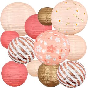 ADLKGG Round Hanging Paper Lanterns Decorations, Party Wedding Birthday Baby Showers Halloween Supplies, Black 12",10", 8", 9 Pack