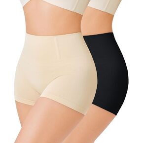 Nebility 2 Piece Slip Shorts for Under Dresses Shapewear Shorts Thigh Society Prevent Chafing Short Shaping Boyshorts Panties