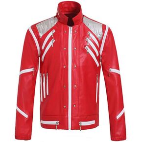 RED Costume Biker Leather Jacket for Cosplayfor Cosplayostume Biker Leather Jacket for Cosplay
