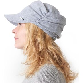 Men Womens Visor Fall Hat - Cotton Flat Top Newsboy Hat Military Cadet Cap Elastic Winter Shirring Design