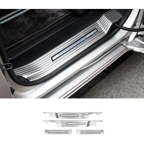 Auto Accessories Fit for Toyota Sienna 2023 2022 2021 Inside Door Sill Scuff Plate Guard Cover Trim (Silver A) Stainless Steel 4 PCS