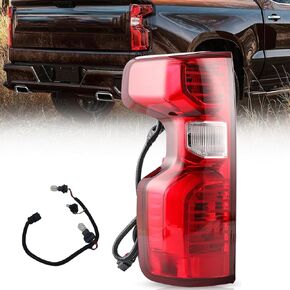مجموعة المصابيح الخلفية متوافقة مع 19-23 2019 2020 2021 2022 2023 Chevy Silverado 1500 2500/3500HD ضوء خلفي هالوجين مع لمبة وحزام يستبدل GM2800308 (جانب الركاب الأيمن)