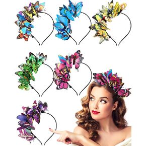 6 Pack Butterfly Fascinator Hats Women Monarch Tea Party Headband Halloween Headpiece Costume for Women
