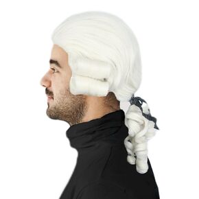 Men's Colonial Judge Wig Powdered Wig Long Curly Washington Costume Wigs Funny Wig Halloween Cosplay Wigs