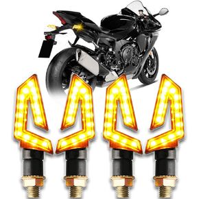 DREAMIZER 4PCS Arrow Motorcycle Turn Signals 15 LED 12V Motorcycle Blinkers Indicators Amber Lamp Compatiable for Motorbike Scooter Quad Cruiser Off Road Touring in Kuwait