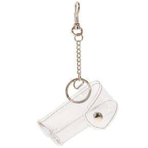 Lipstick Holder Keychain for Women Clear Lip Holder Keychain 3.4x1.3inch Shoulder Bag Pendant Lipstick Cover Keyring Transparent Lipstick Sleeve Purse Keychain