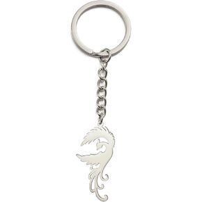 kkjoy Phoenix Rebirth Keychain Stainless Steel Mythological Animal Bird Pendant Keyring Purse Bag Accessories for Women