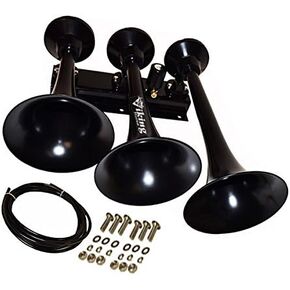 Viking Horns | Three Trumpet Air Horn (Chrome) | Insanely Loud - [V311-1]