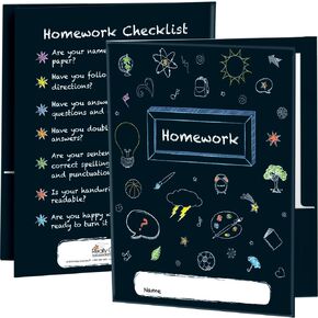 Really Good Stuff Chalkboard Motif Homework Folders - 12 folders