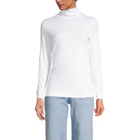 Lands' End للنساء بياقة مدورة على شكل LWCM باللون الأبيض مقاس X-Large